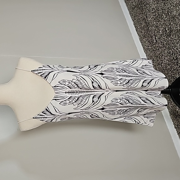 Leaf Print Mini Summer Dress Beach Cover up Vacation - Picture 2 of 6